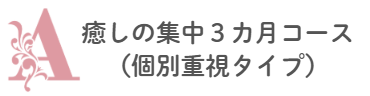 A：癒しの集中3カ月コース（個別重視タイプ）